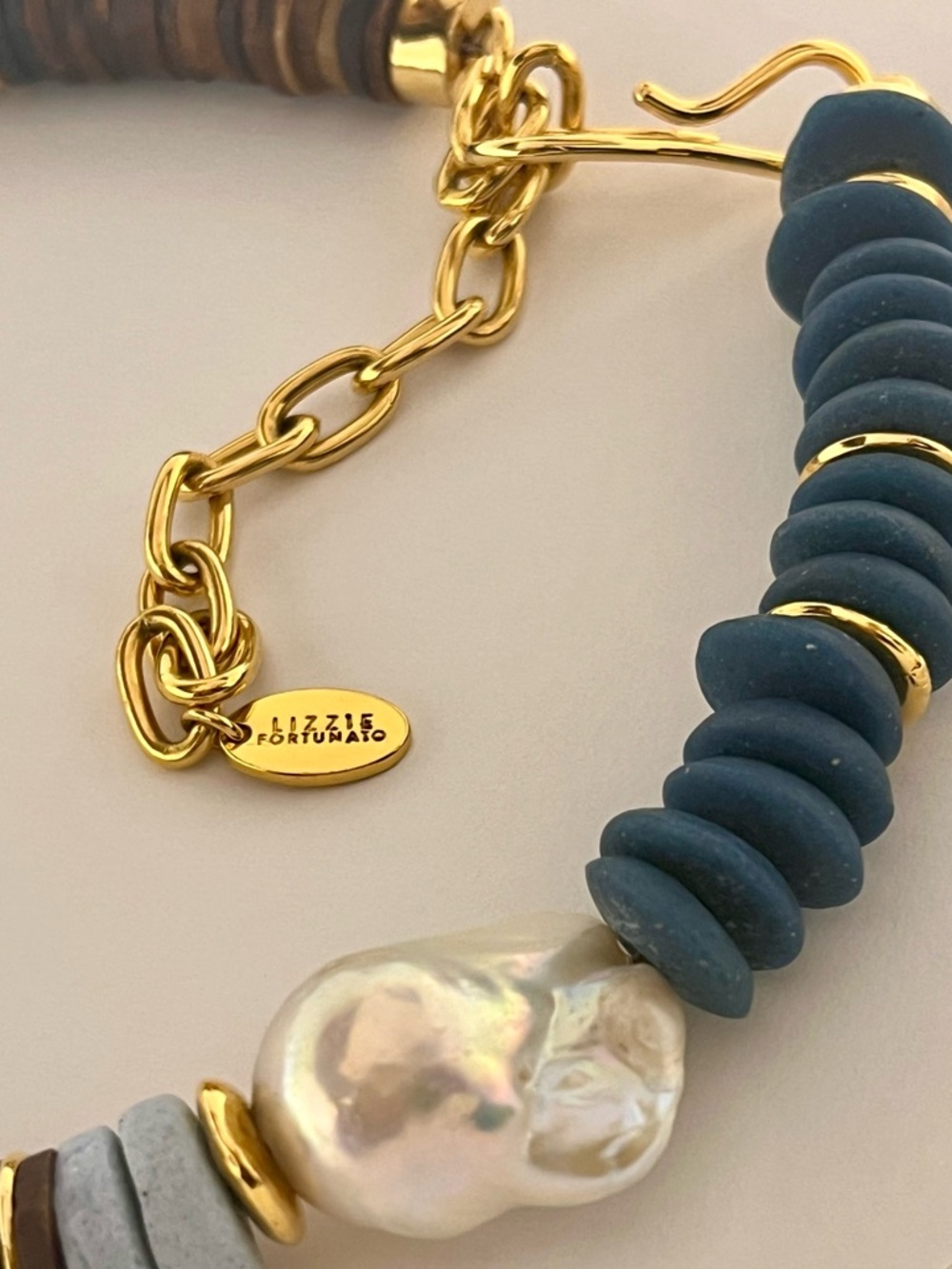 LIZZIE FORTUNATO Tavira Beaded Necklace in Multi - Picture 3 of 4